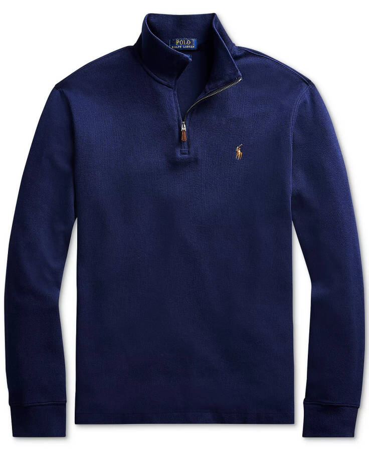 Men's Estate-Rib Cotton Quarter-Zip Pullover Cruise Navy - 6