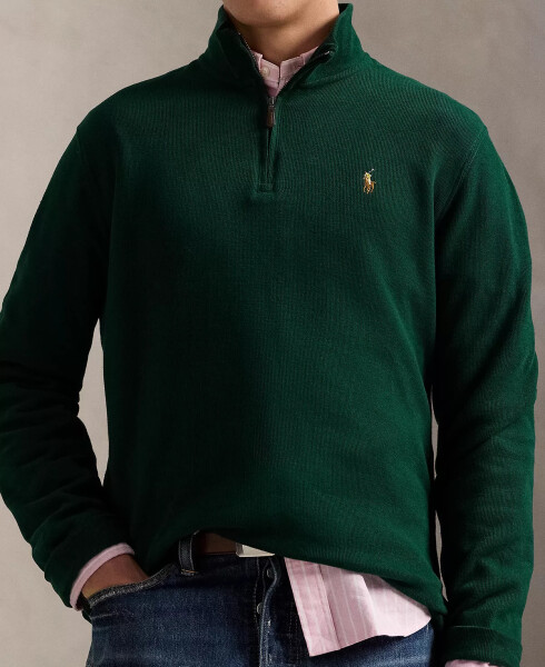 Men's Estate-Rib Cotton Quarter-Zip Pullover Moss Agate - 4