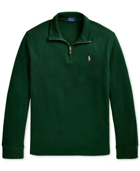 Men's Estate-Rib Cotton Quarter-Zip Pullover Moss Agate - 6