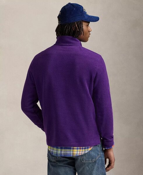 Men's Estate-Rib Cotton Quarter-Zip Pullover Purple - 2