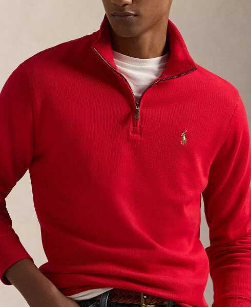 Men's Estate-Rib Cotton Quarter-Zip Pullover RL Red - 4