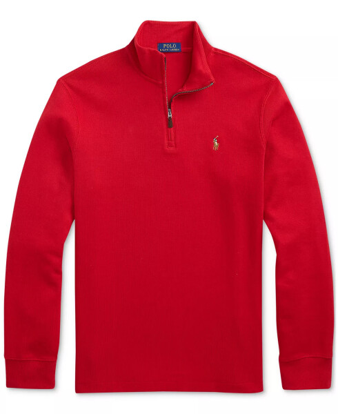 Men's Estate-Rib Cotton Quarter-Zip Pullover RL Red - 6