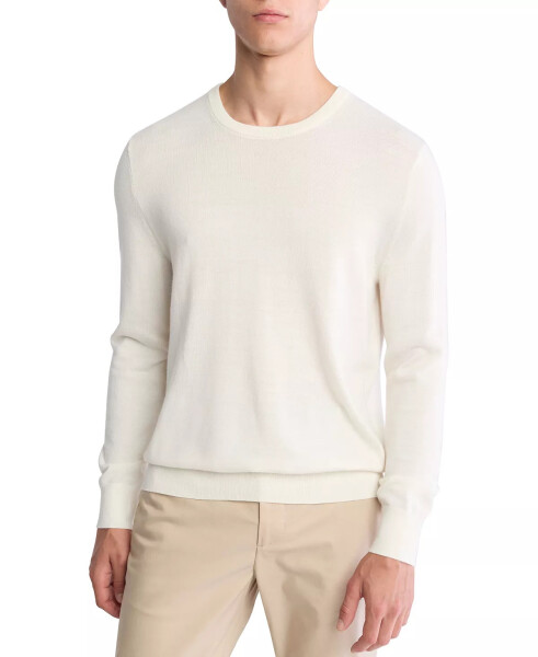 Men's Extra Fine Merino Wool Blend Sweater Antique White - 1