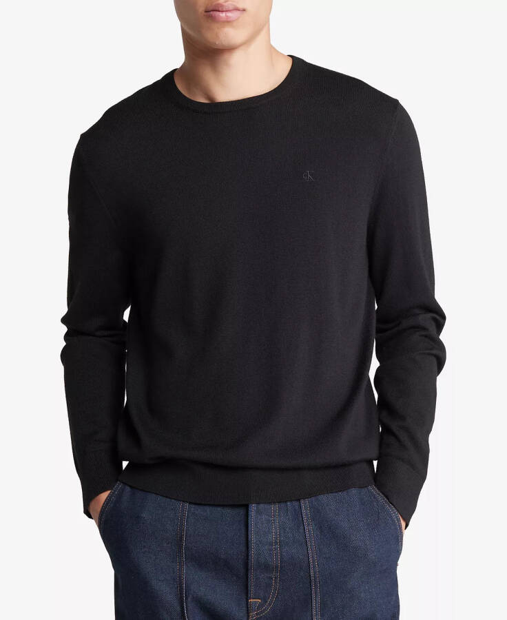 Men's Extra Fine Merino Wool Blend Sweater Black - 1