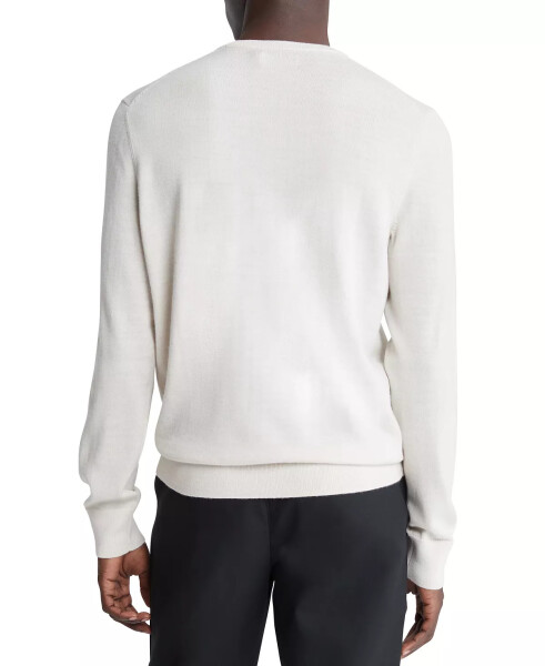 Men's Extra Fine Merino Wool Blend Sweater Egret Heather - 2