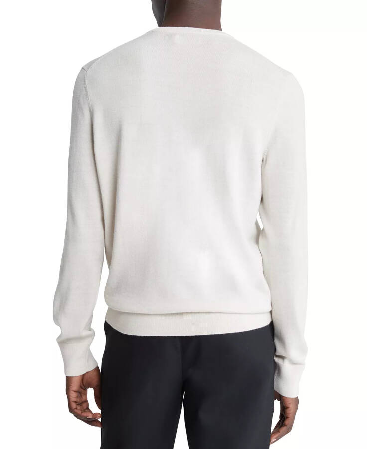 Men's Extra Fine Merino Wool Blend Sweater Egret Heather - 2