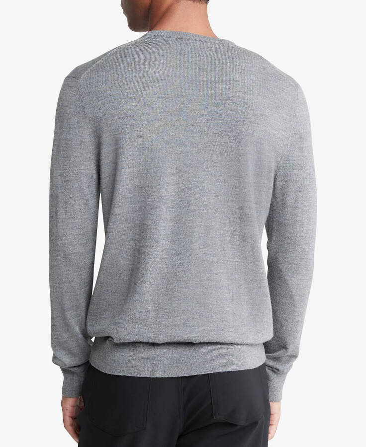 Men's Extra Fine Merino Wool Blend Sweater Medium Grey - 2