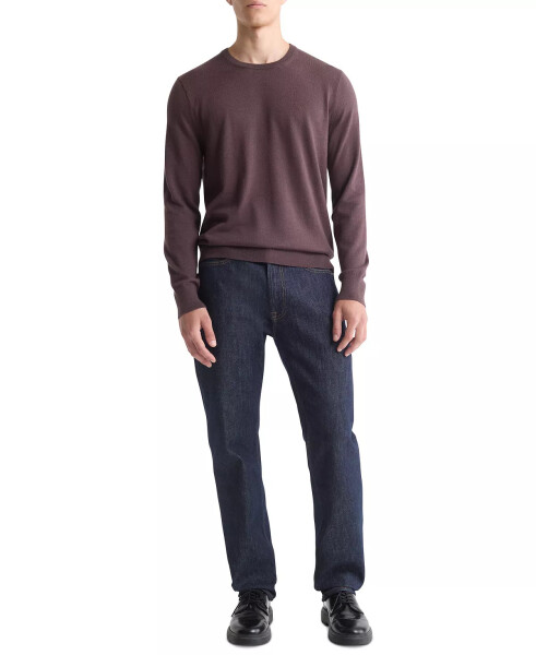 Men's Extra Fine Merino Wool Blend Sweater Raisin - 4