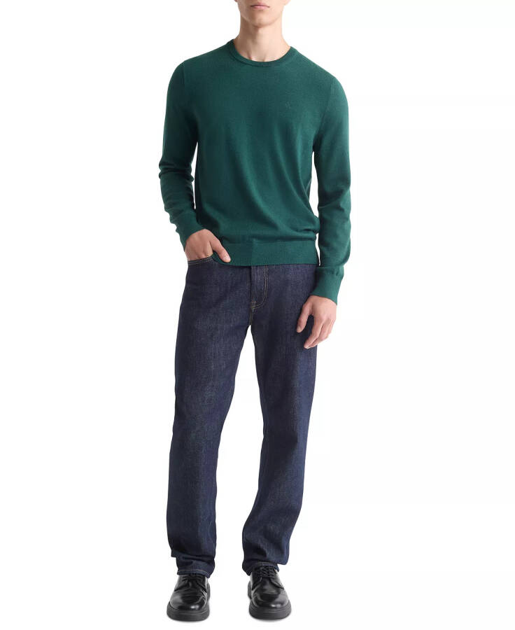 Men's Extra Fine Merino Wool Blend Sweater Sea Moss - 4