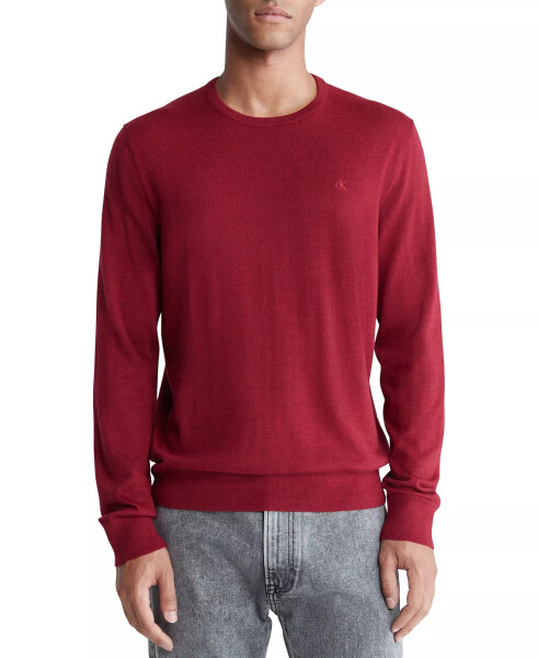 Men's Extra Fine Merino Wool Blend Sweater Syrah - 1