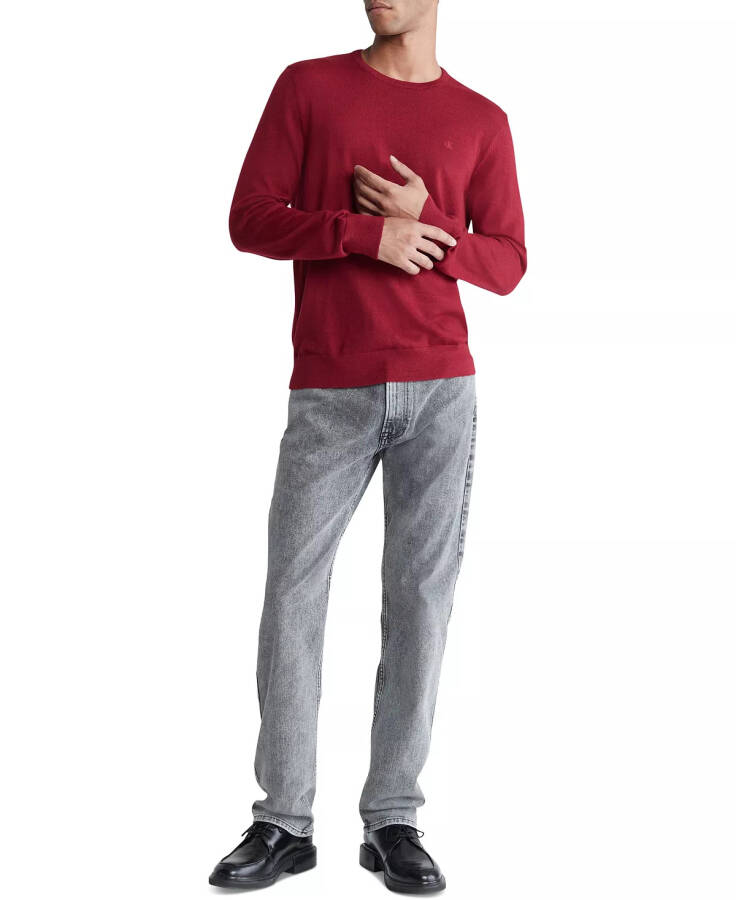 Men's Extra Fine Merino Wool Blend Sweater Syrah - 3