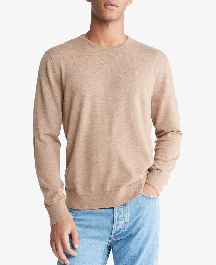 Men's Extra Fine Merino Wool Blend Sweater Tigers Eye - 1