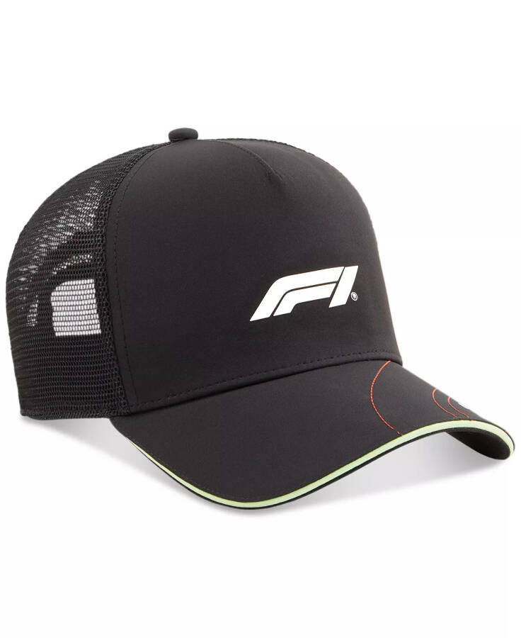 Men's F1 Statement Embroidered Logo Trucker Hat Puma Black - 3