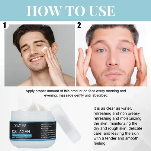 Mens Face Cream, Anti Aging Moisturizing Face Cream for Sensitive Skin, Night & Daily Mens Face Lotion - Facial Eye Anti Wrinkle Tightens Skin Reduces Fine Lines and Skin Care, 2 oz- - 6