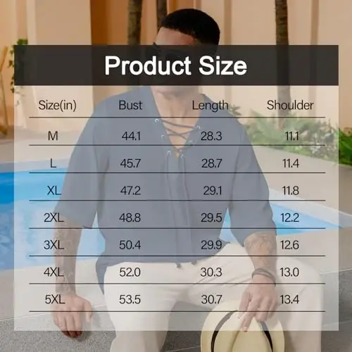Men's Fashion Shirt Short Sleeve Beach V-Neck Drawstring Printing Yoga African Summer Top - 6