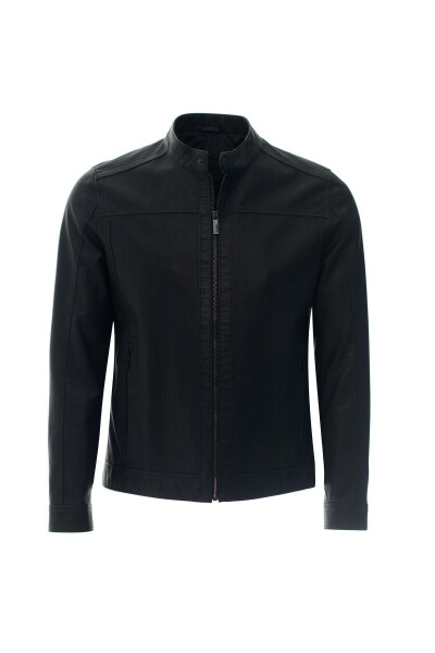 Men's Faux Leather Jacket - 10