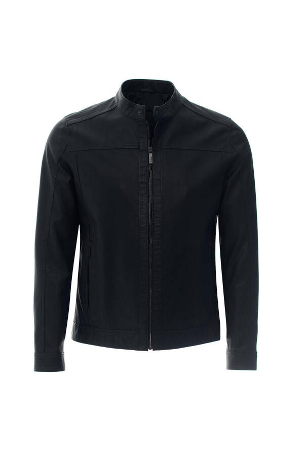 Men's Faux Leather Jacket - 10
