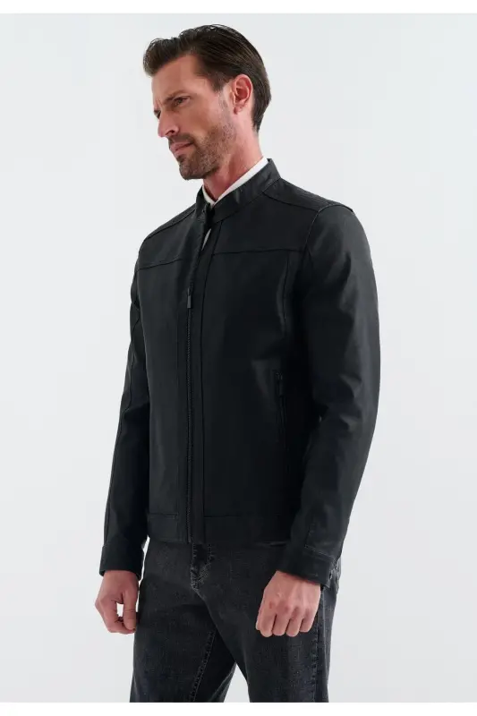 Men's Faux Leather Jacket - 6