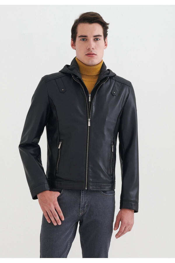 Men's Faux Leather Jacket - 6