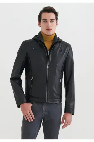 Men's Faux Leather Jacket - 1