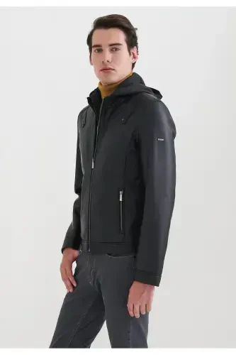 Men's Faux Leather Jacket - 4