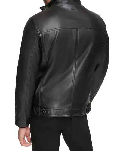 Men's Faux Leather Moto Jacket, Created for Modazone - Black - CALVIN KLEIN (1)