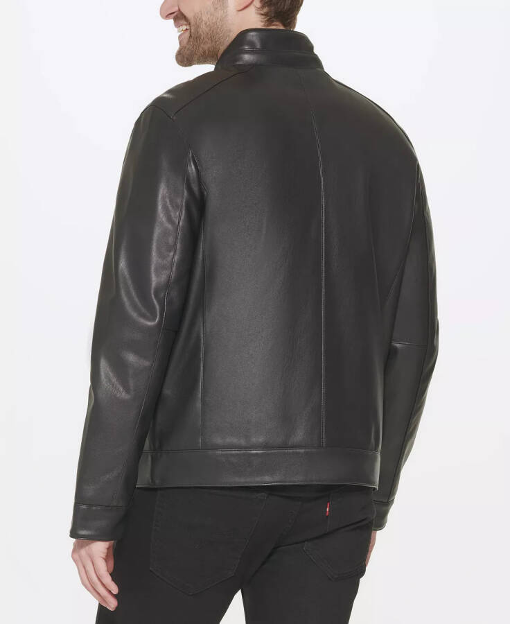 Men's Faux-Leather Motto Jacket Black - 6