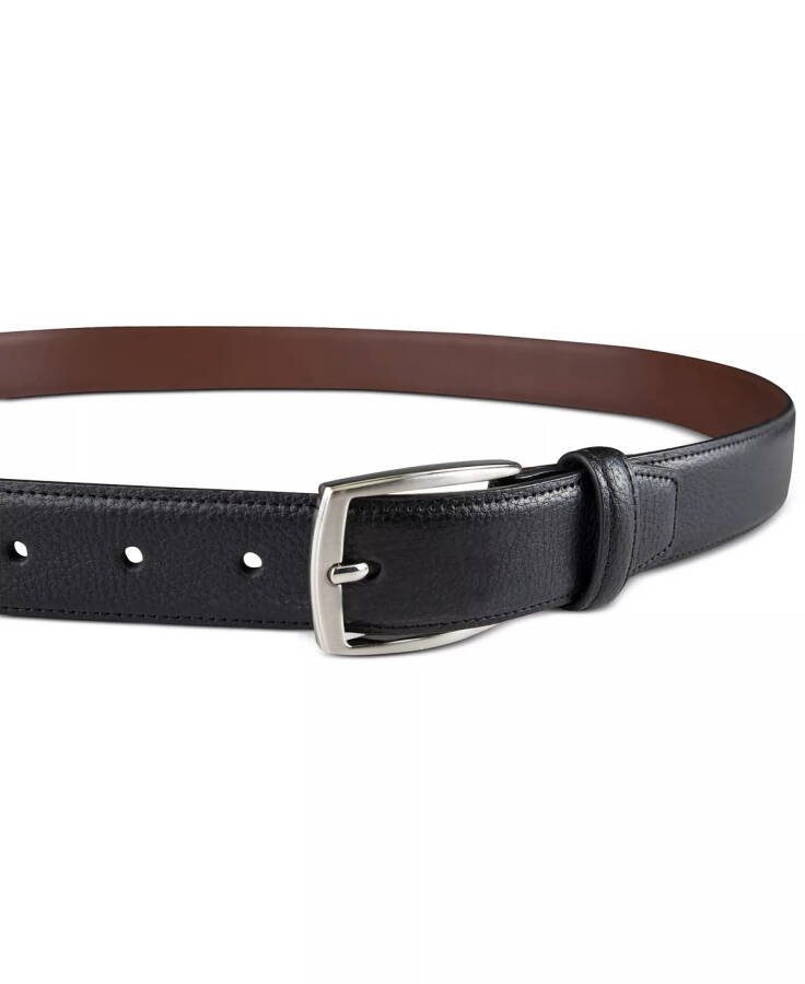 Men's Faux Leather Pebble Grain Stretch Belt, Created for Modazone Black - 9