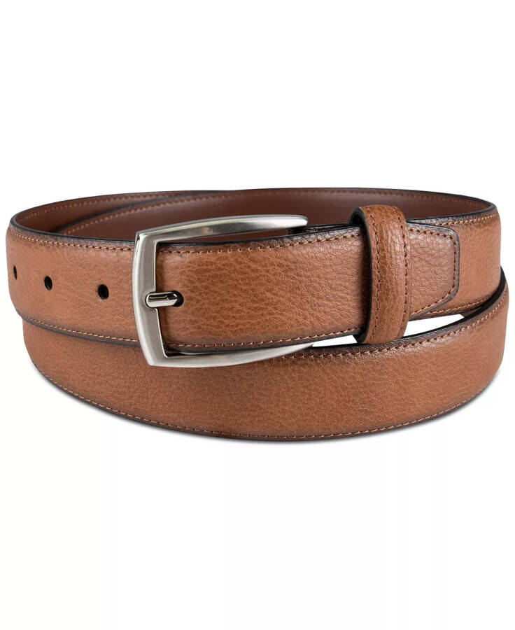 Men's Faux Leather Pebble Grain Stretch Belt, Created for Modazone Tan - 8