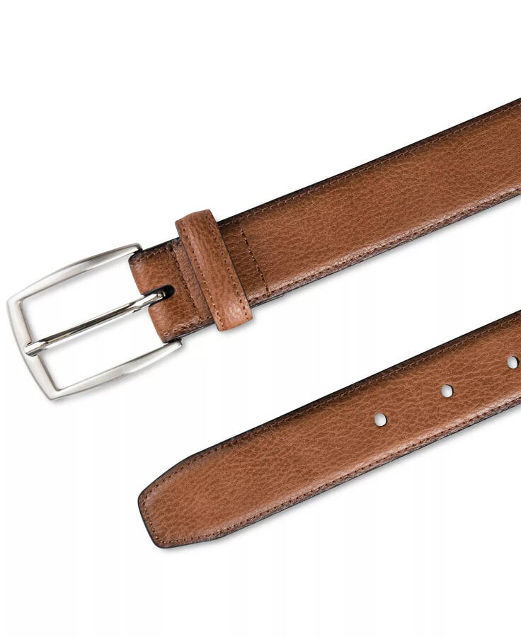 Men's Faux Leather Pebble Grain Stretch Belt, Created for Modazone Tan - 11