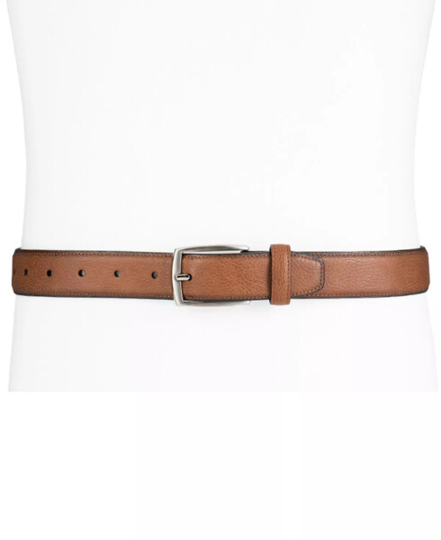 Men's Faux Leather Pebble Grain Stretch Belt, Created for Modazone Tan - 12