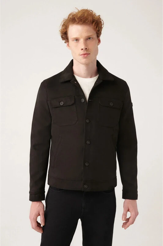 Men's Faux Suede Quilted Jacket - AVVA