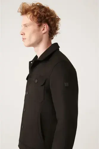 Men's Faux Suede Quilted Jacket - AVVA (1)