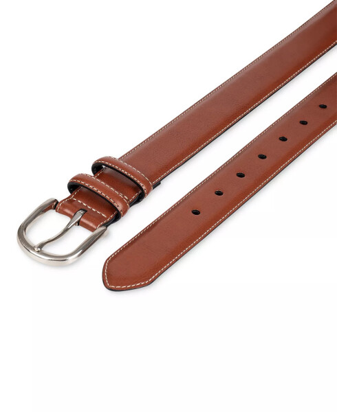 Men's Feather-Edge Double Loop Dress Belt, Created for Modazone Cognac - 11