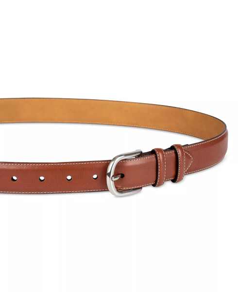 Men's Feather-Edge Double Loop Dress Belt, Created for Modazone Cognac - 12