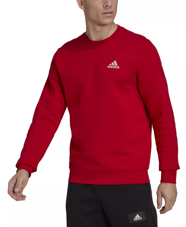 Men's Feel Cozy Essentials Classic-Fit Embroidered Logo Fleece Sweatshirt - Scarlet Red - 6