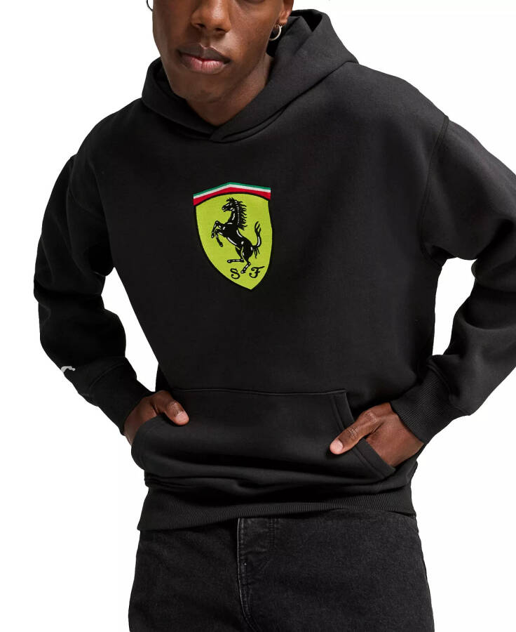 Men's Ferrari Race Big Shield Hoodie Puma Black - 1