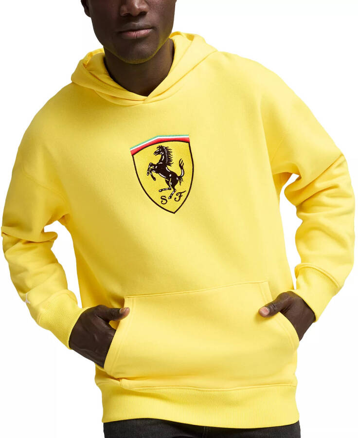 Men's Ferrari Race Big Shield Hoodie Speed Yellow - 1