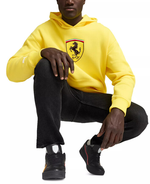 Men's Ferrari Race Big Shield Hoodie Speed Yellow - 4