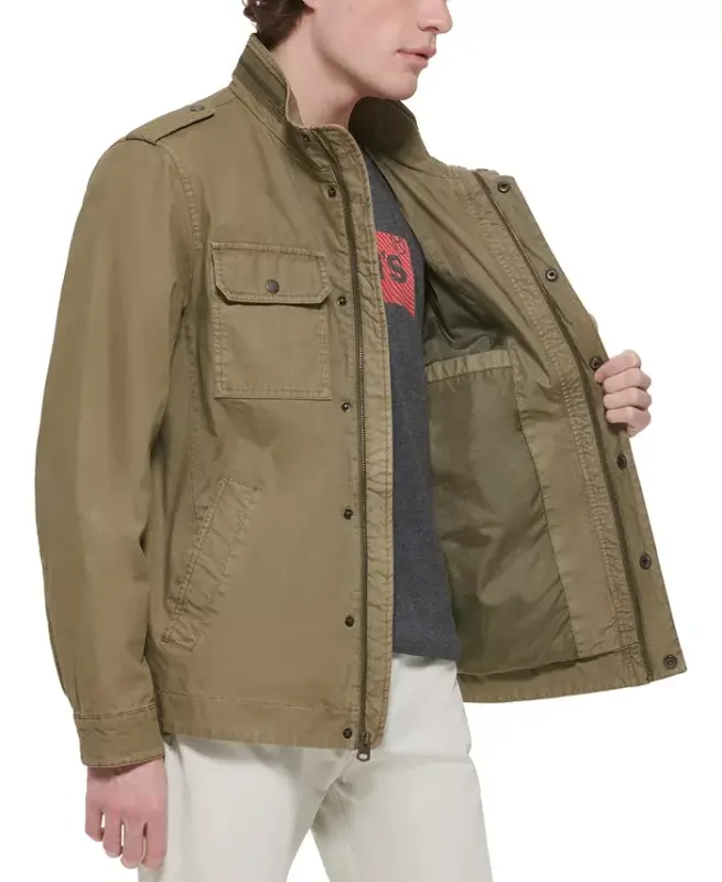 Men's Field Jacket-Light Olive - 5