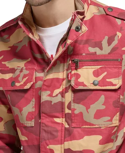 Men's Field Jacket-Red Khaki Camo - 4