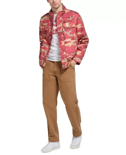 Men's Field Jacket-Red Khaki Camo - 5