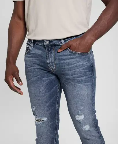 Men's Finnley Medium Wash Tapered Jeans-Medium Wash - 4