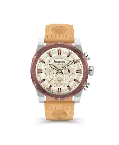 Men's Fitzwilliam Wheat Leather Strap Watch 46mm-Wheat - 1