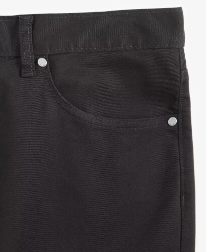 Men's Five-Pocket Straight-Fit Twill Pants, Created for Modazone-Deep Black - 5