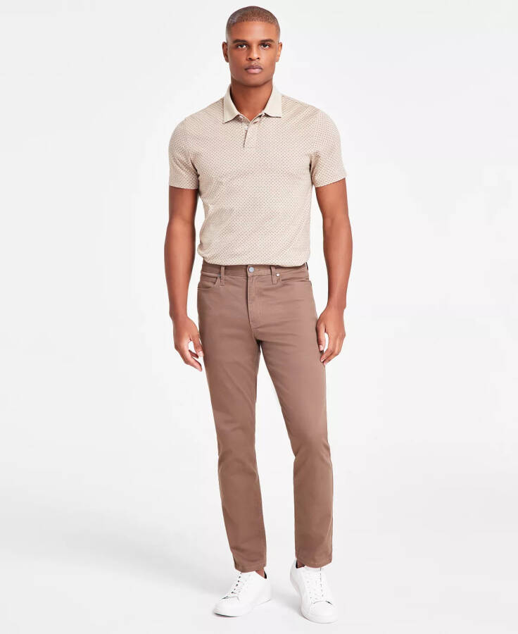 Men's Five-Pocket Straight-Fit Twill Pants, Created for Modazone Dill Seed - 1