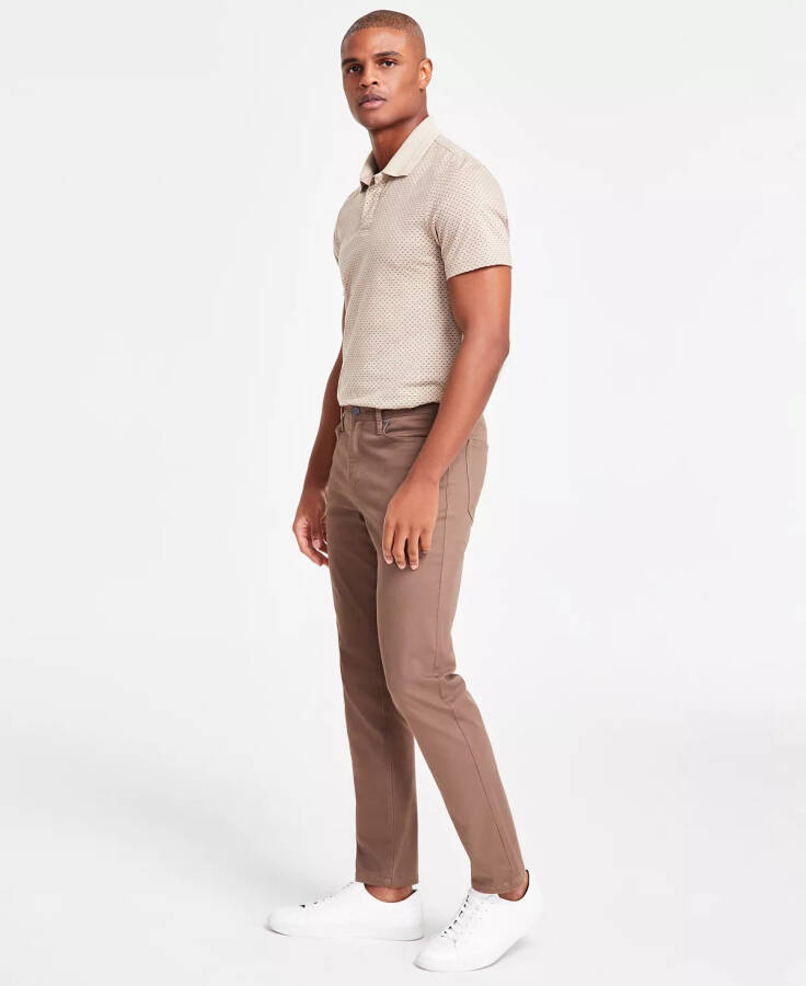 Men's Five-Pocket Straight-Fit Twill Pants, Created for Modazone Dill Seed - 3