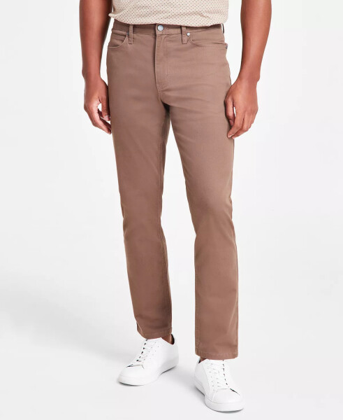 Men's Five-Pocket Straight-Fit Twill Pants, Created for Modazone Dill Seed - 4