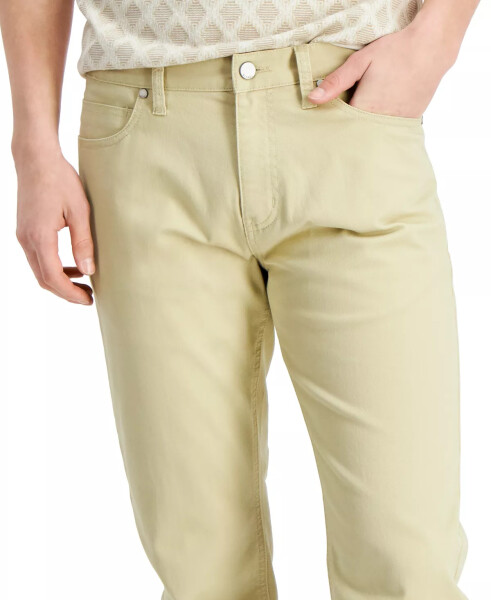 Men's Five-Pocket Straight-Fit Twill Pants, Created for Modazone Pale Khaki - 6