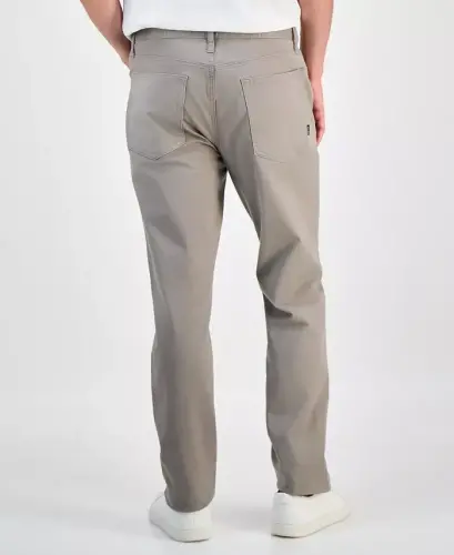 Men's Five-Pocket Straight-Fit Twill Pants, Created for Modazone-Wallstreet Grey - 3